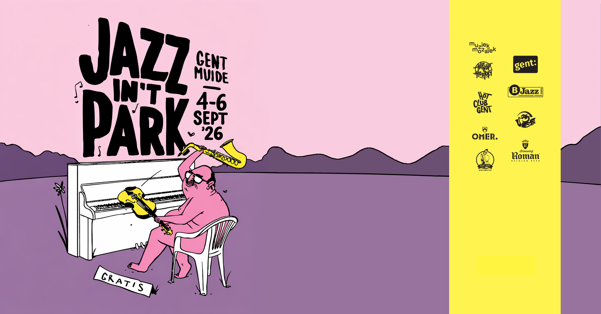 Jazz in't Park 2026 affiche met datum 4 tot 6 september